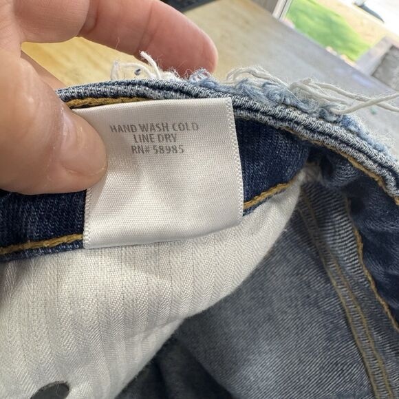 Carmar Denim Jeans Shorts 27 Blue Distressed Eagle Patch Frayed High Rise Y2k - Picture 12 of 13